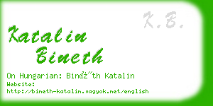 katalin bineth business card